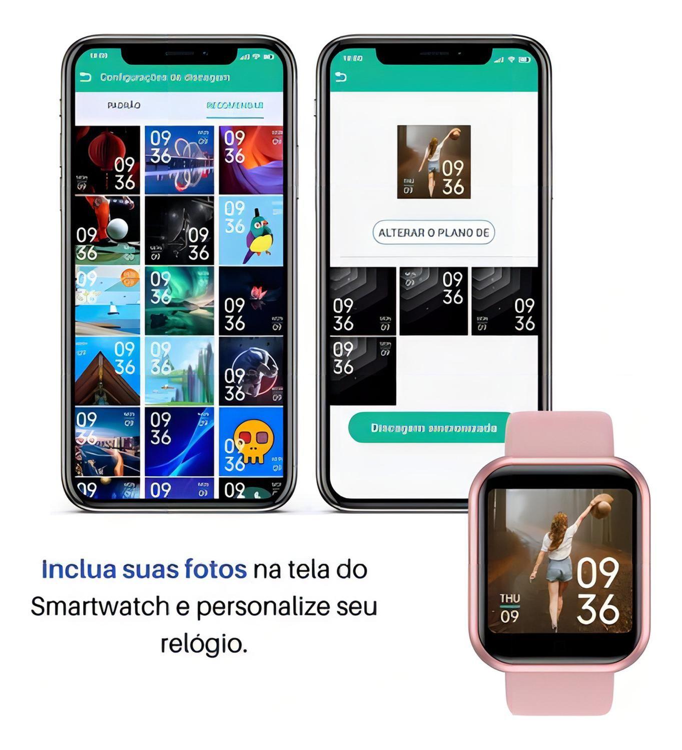 Reloj Inteligente Smartwatch Smart Bracelet D20 1 1.3 Rosado-2