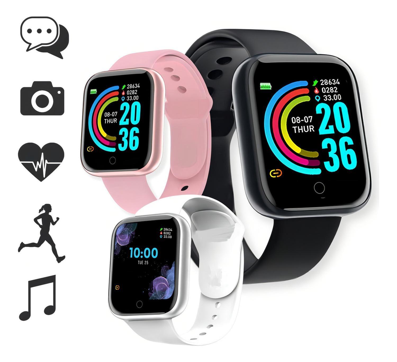 Reloj Inteligente Smartwatch Smart Bracelet D20 1 1.3 Rosado-3