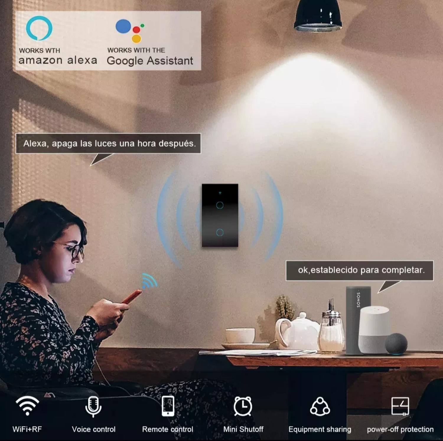 Interruptor Inteligente Touch Wifi Blanco Simple-5