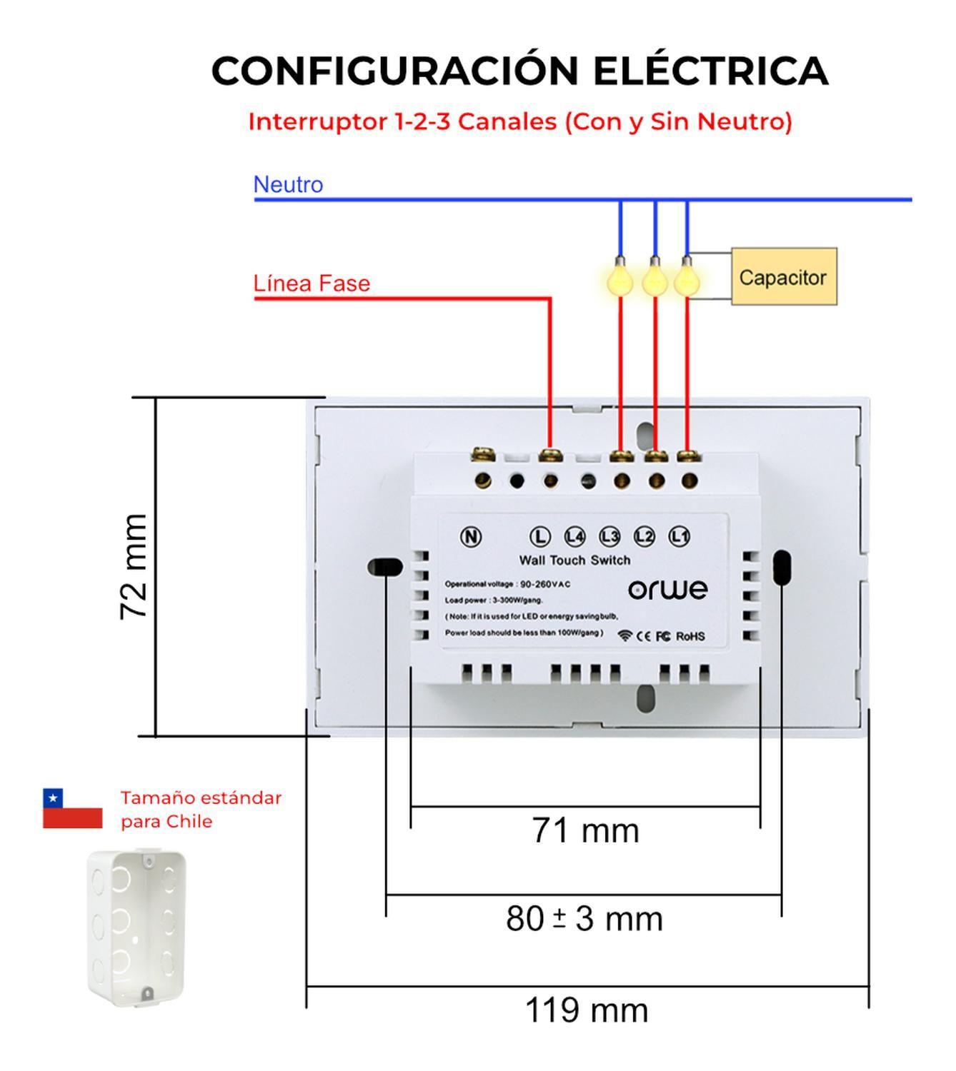 Interruptor Inteligente Touch Wifi Blanco Simple-9