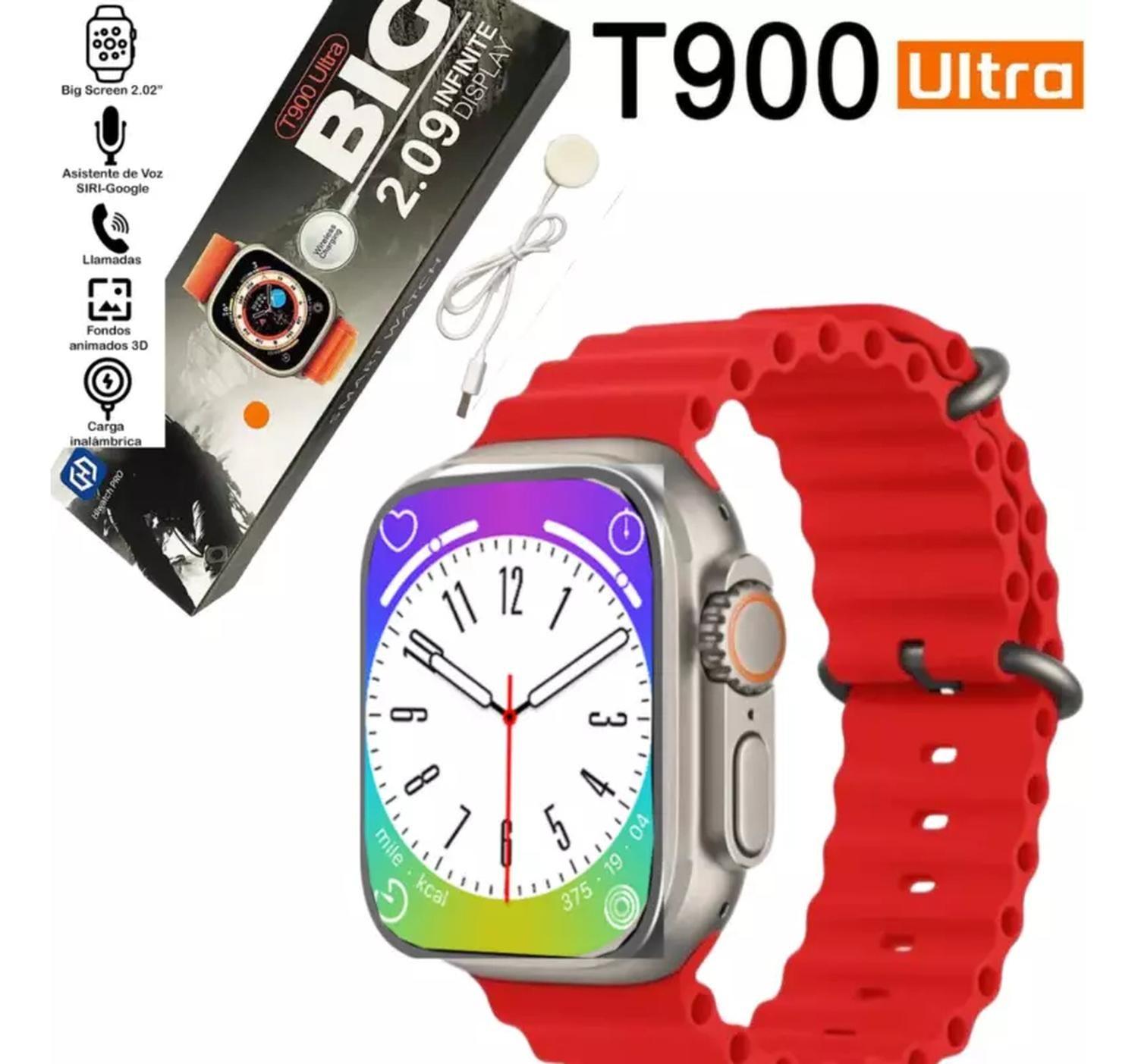 Reloj T900 Ultra Smartwatch Rojo / Recibe Llamadas-1