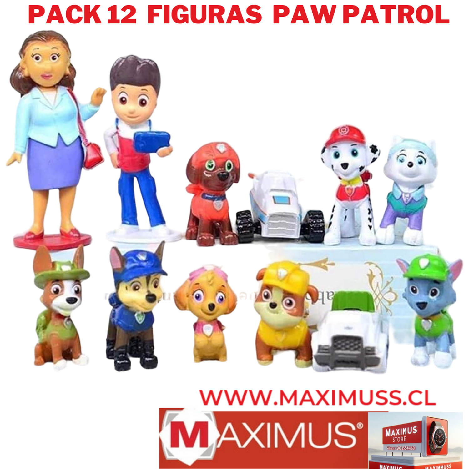 Pack 12 Figuras De Paw Patrol Pvc Duro $ 12.500-6