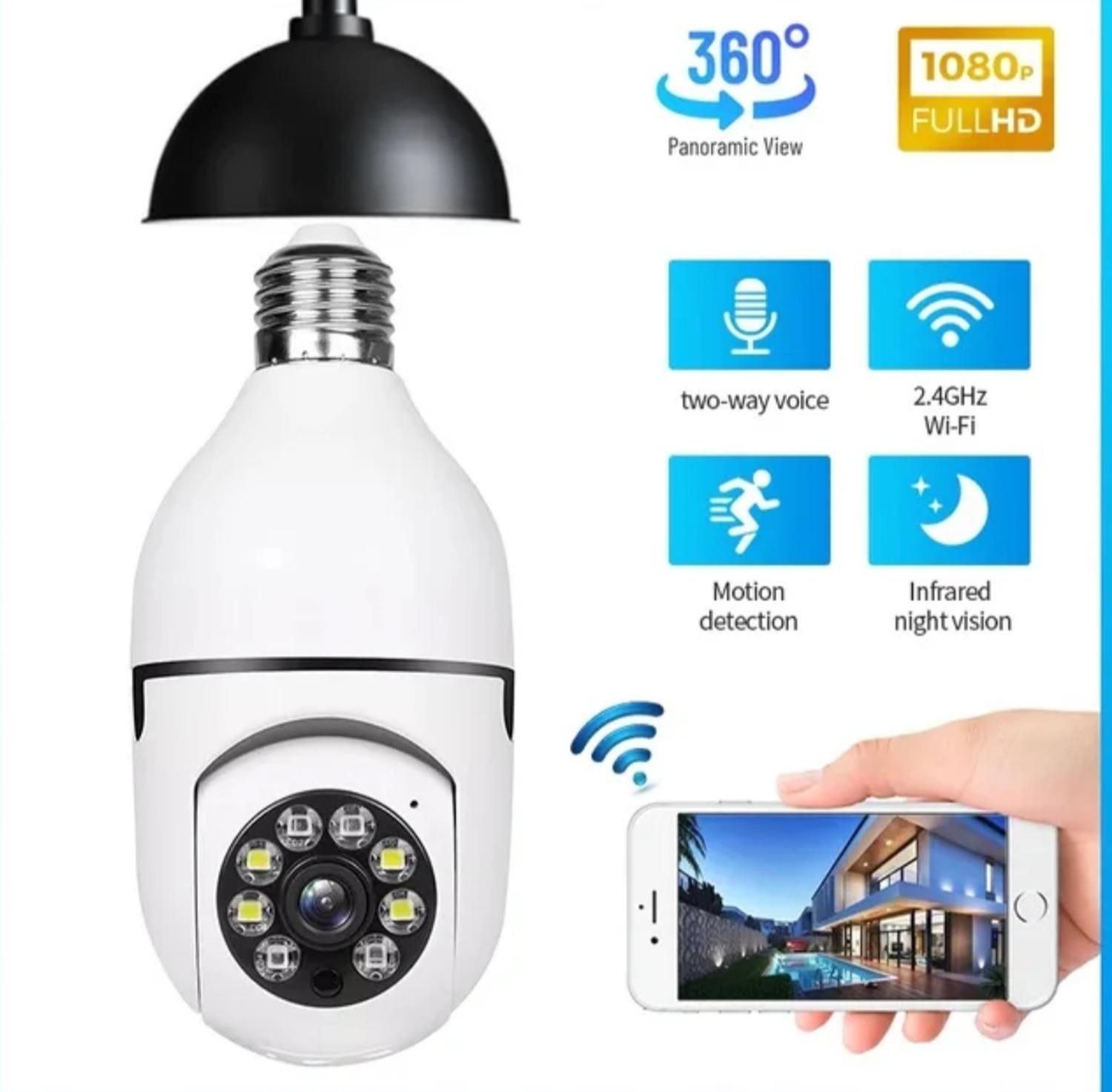 Camara Ampolleta Seguridad 360° Visor Nocturno 1080p-6
