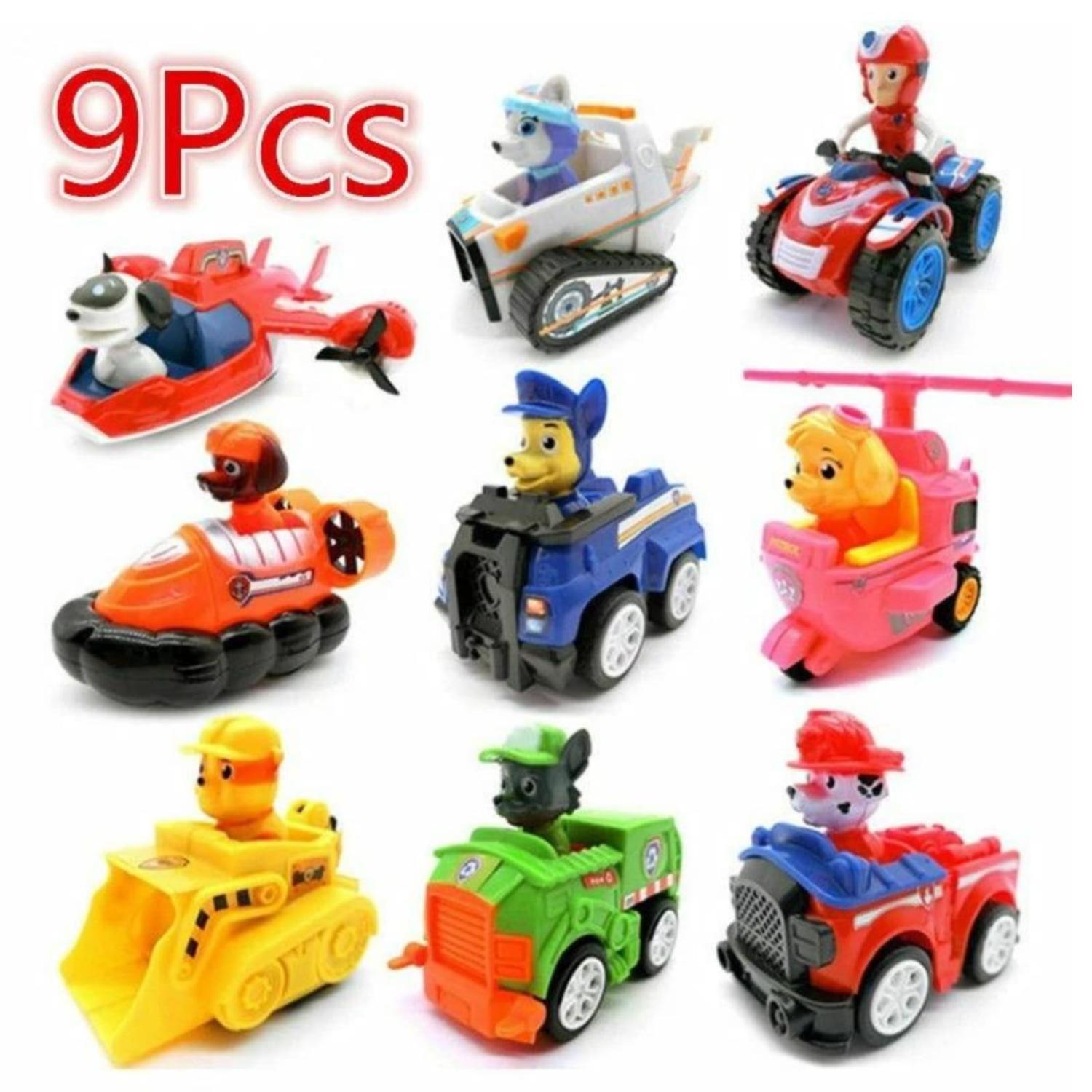 Pack 9 Autos Paw Patrol A Fricción Cachorros Desmontabe-5