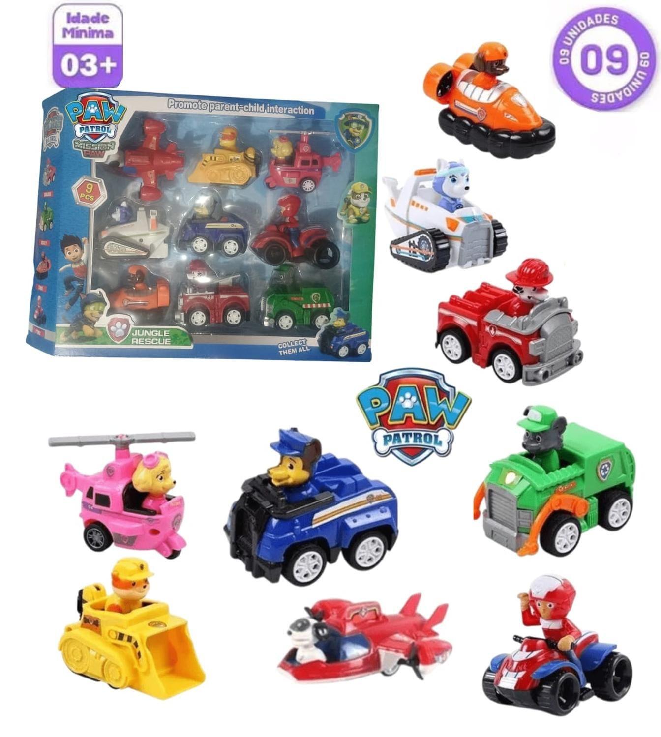 Pack 9 Autos Paw Patrol A Fricción Cachorros Desmontabe-6