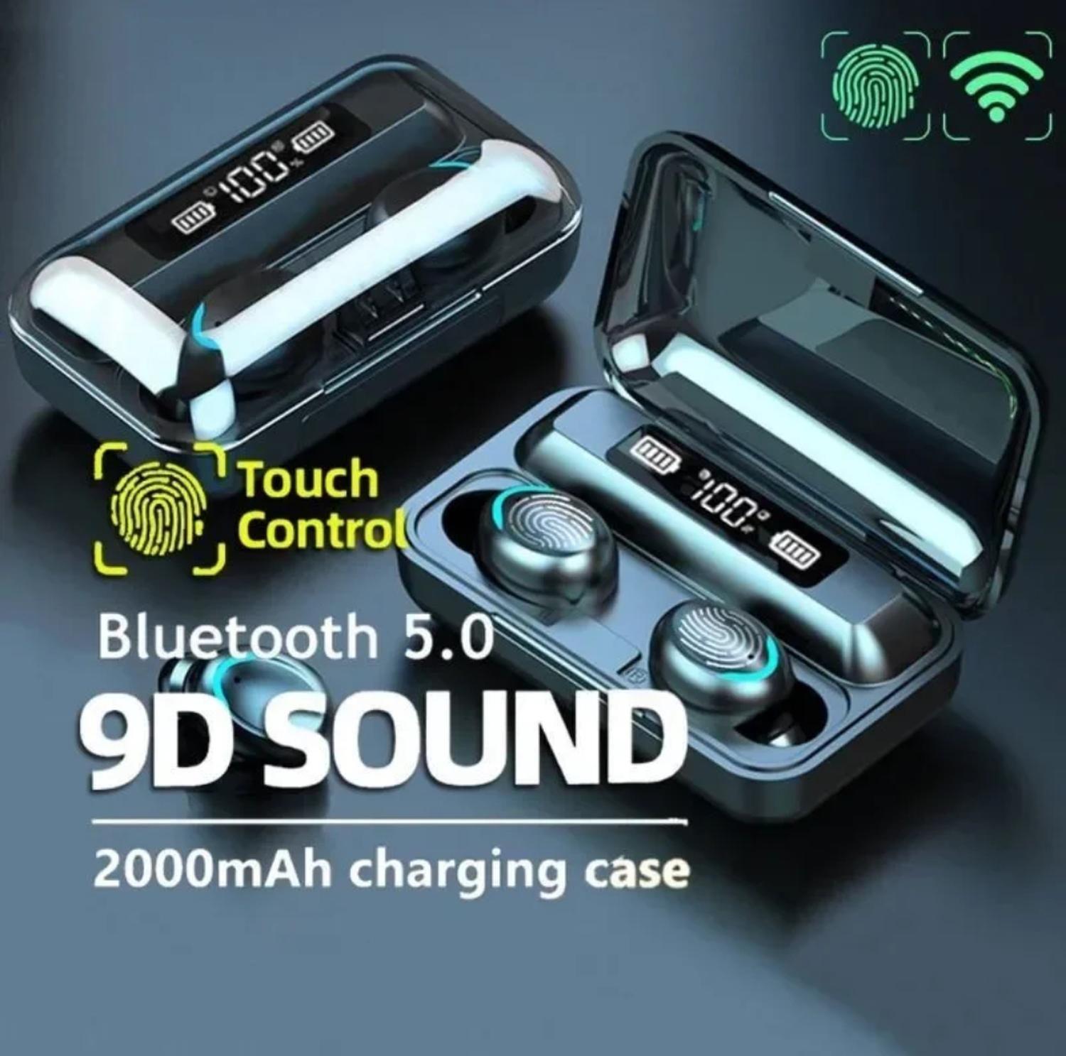 Auriculares F9-5 Negro + Banco Bateria 2000mah-3