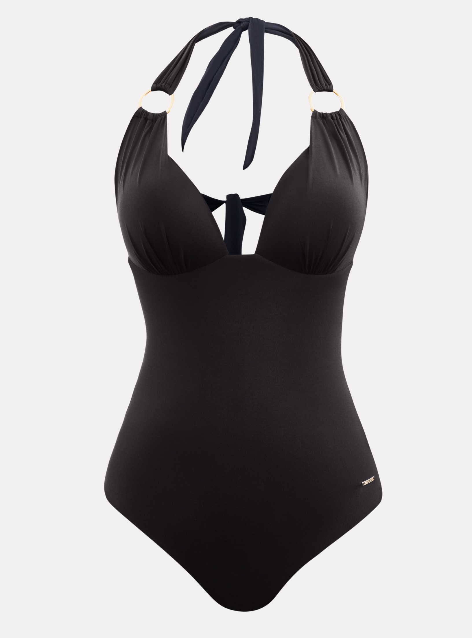 TRAJE DE BAÑO NEGRO HALTER CONTROL DE ABDOMEN CHAMELA 29675-7