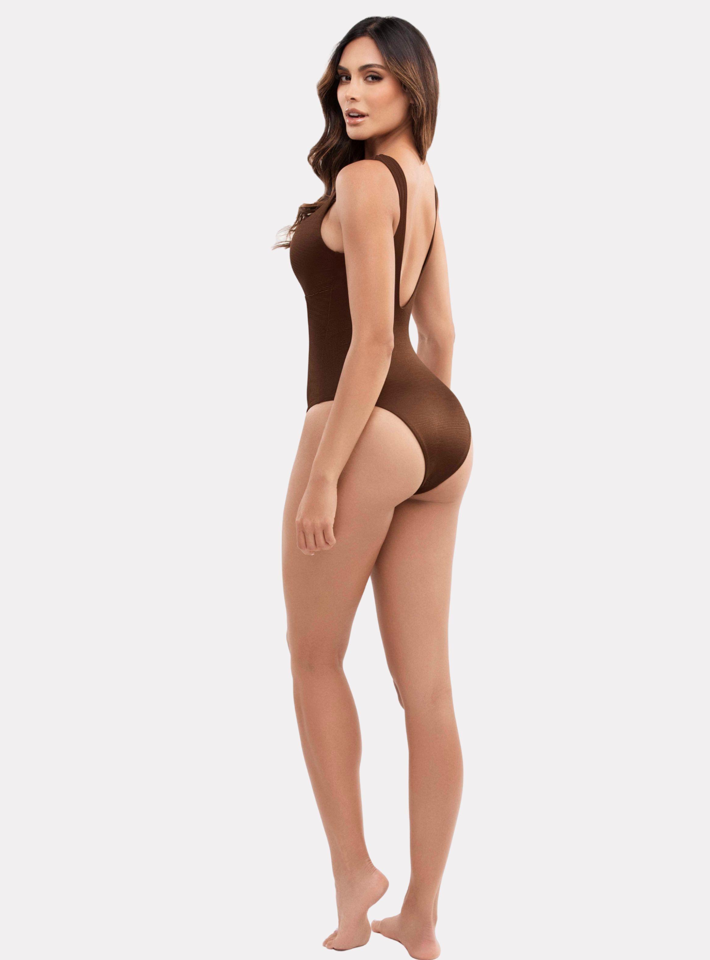 Traje de Baño Mujer Control de Abdomen Café Chamela 45055-5