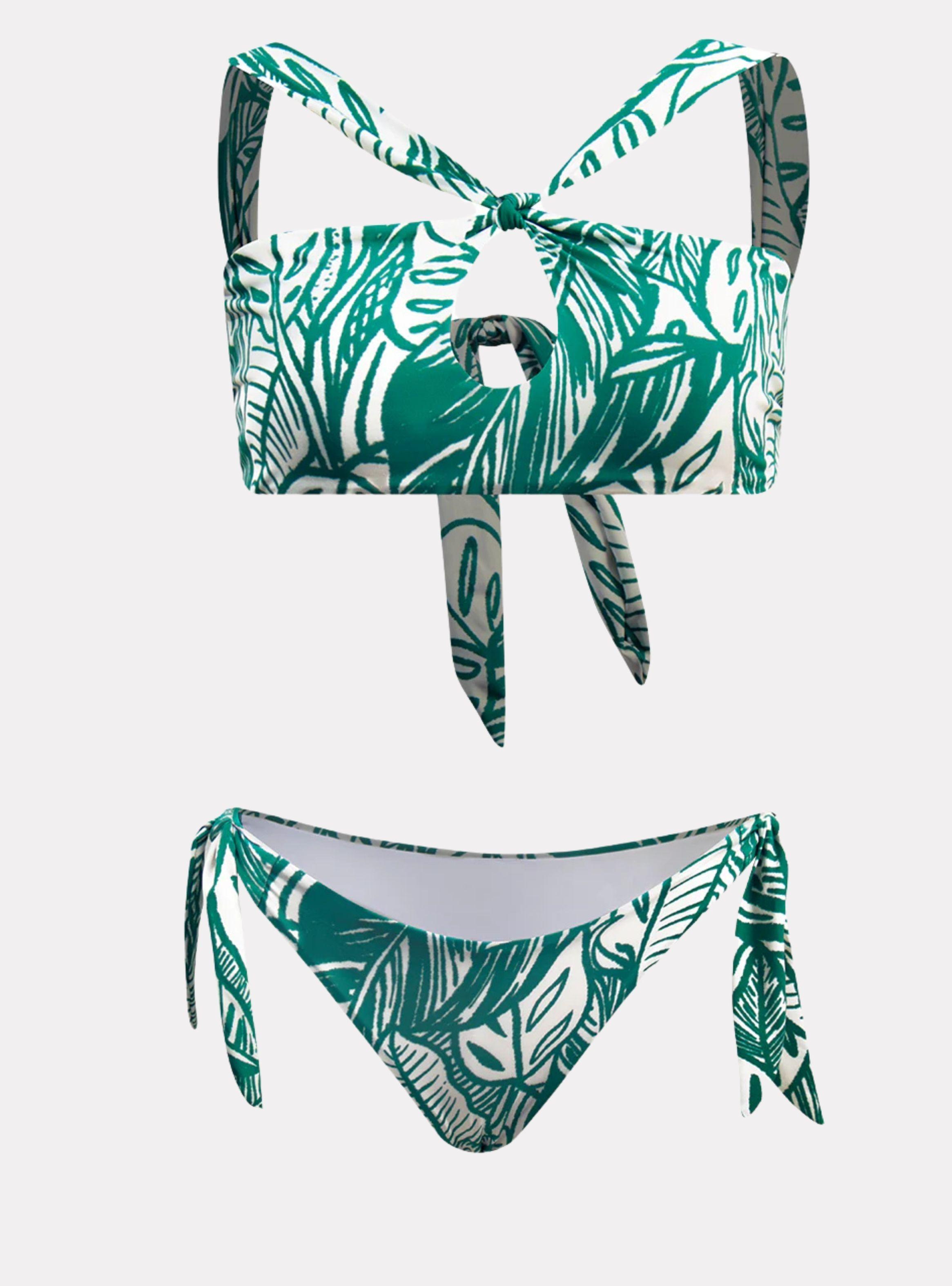 BIKINI PRINT HALTER CRUZADO VERDE CHAMELA 43175-5
