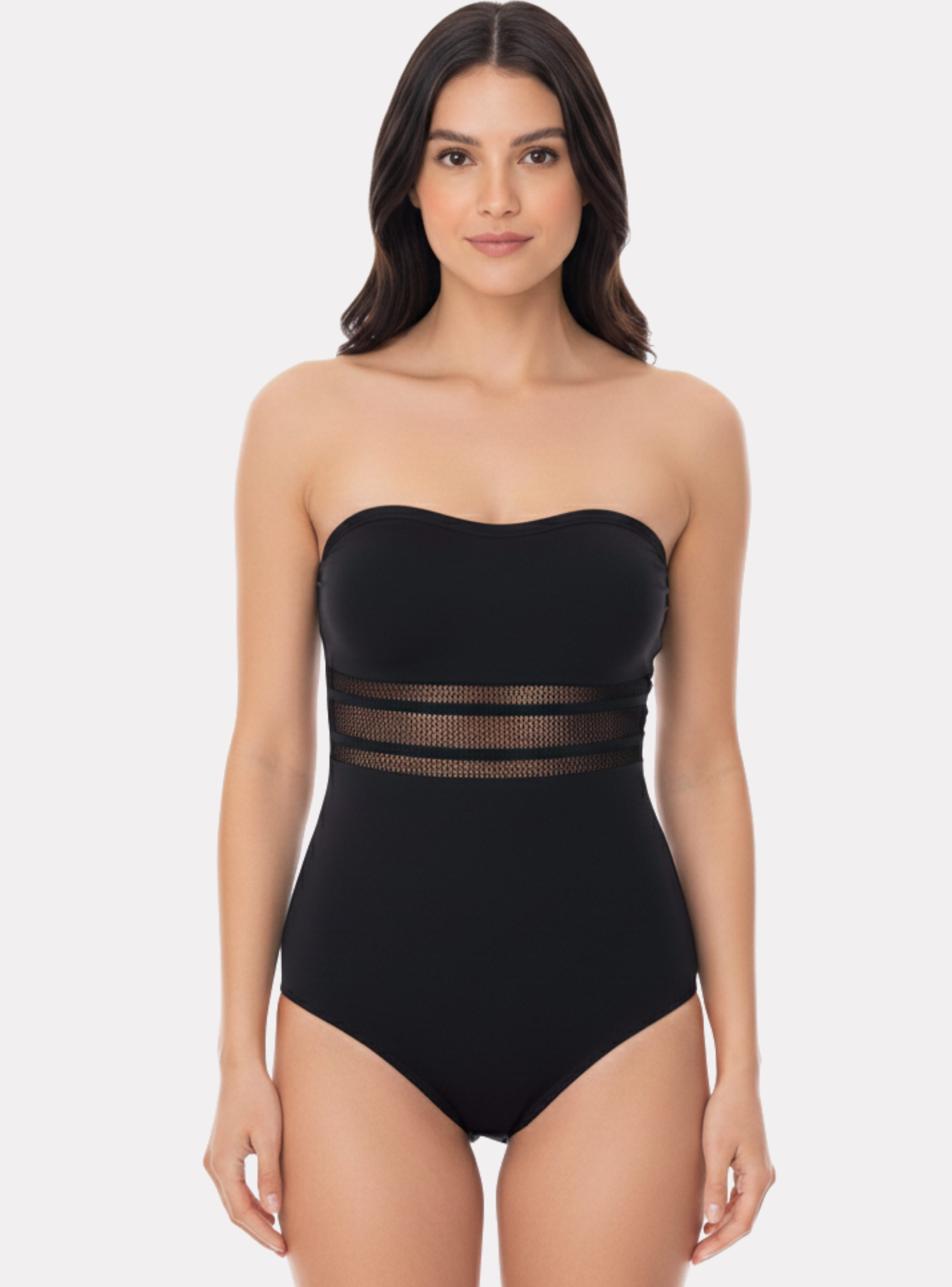 Traje De Baño Mujer Negro Control de Abdomen ST EVEN 95105-1
