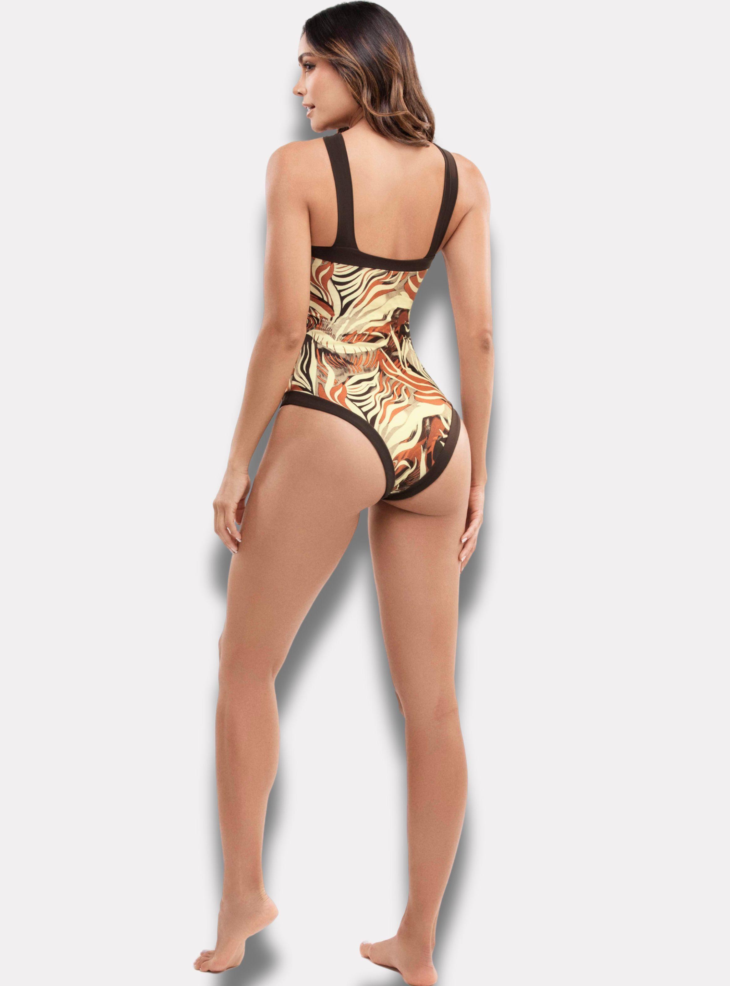 Traje De Baño Mujer Control De Abdomen Halter Chamela 45065-3