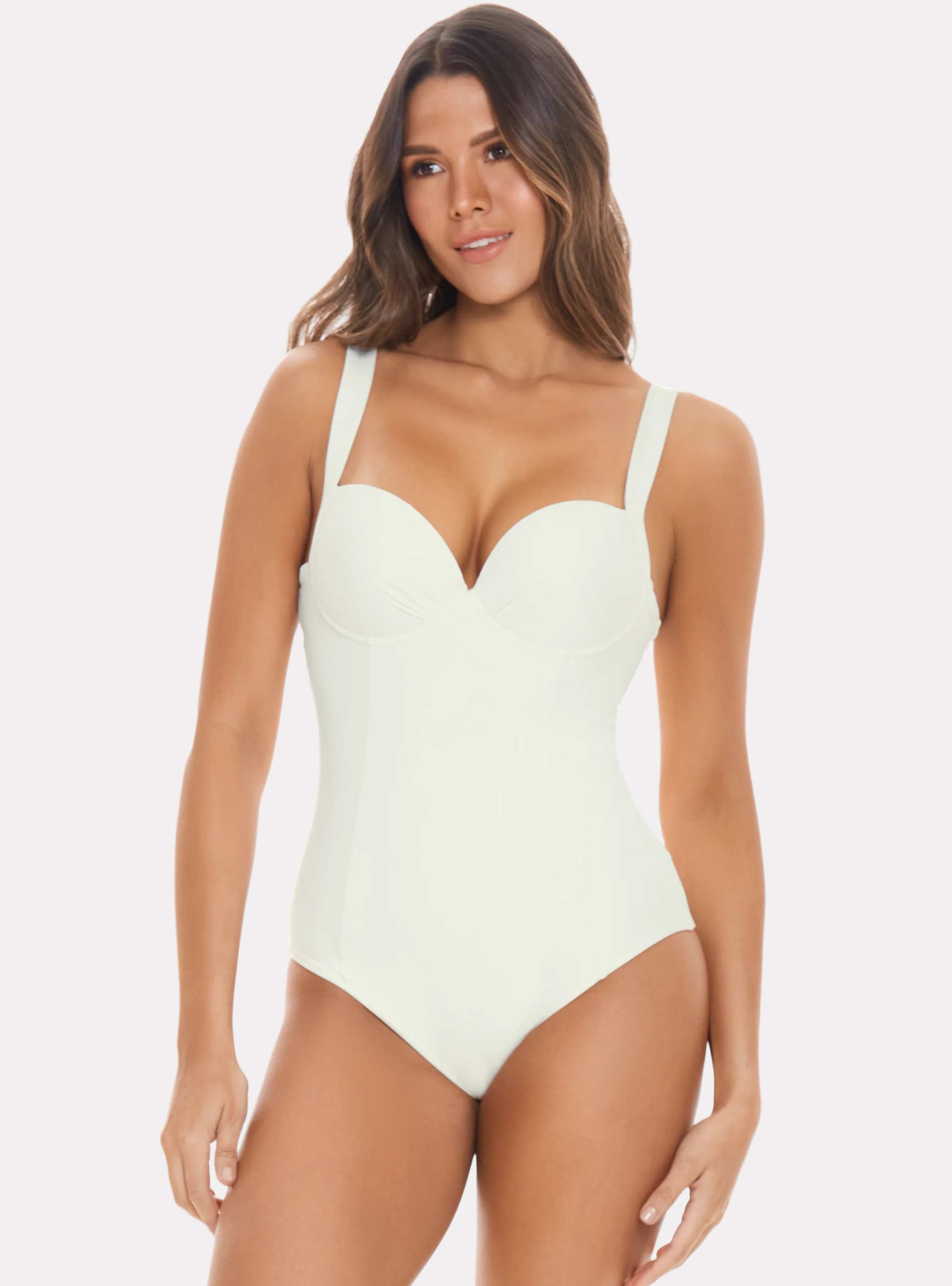 TRAJE DE BAÑO BLANCO COPAS CONTROL DE ABDOMEN CHAMELA 42895-4