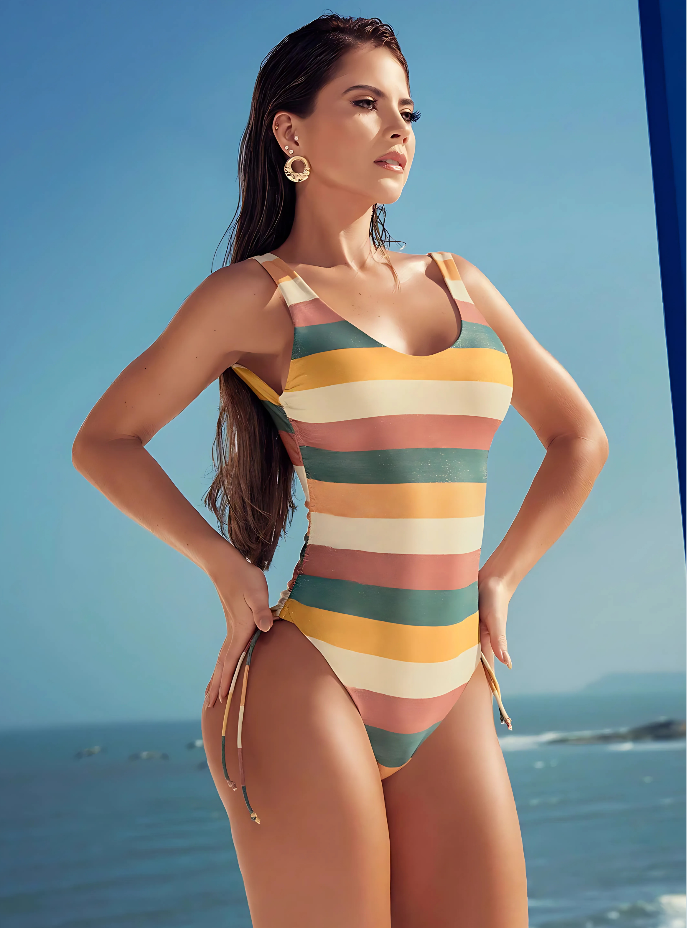 Traje de Baño Rayas Eco Control de Abdomen 44805-4
