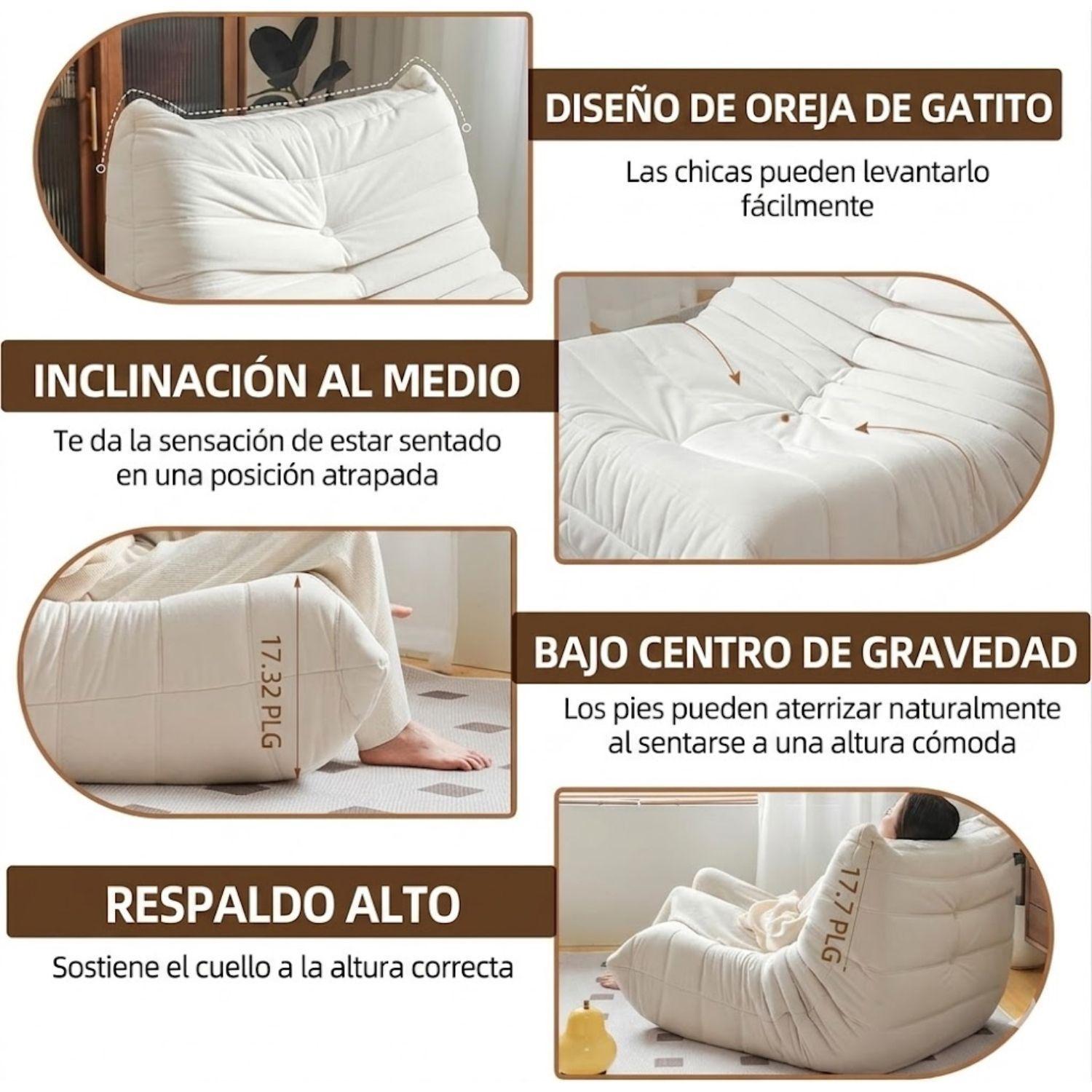 Sofá Puff Individual Tipo Togo Sillón Ergonómico 97x75cm-2