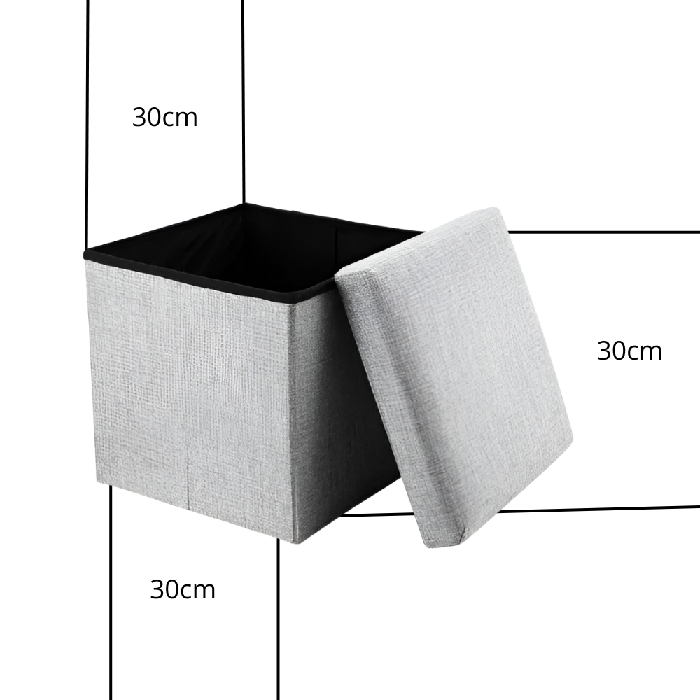 Puff Silla Cubo Organizador Plegable 30X30 Cm-1