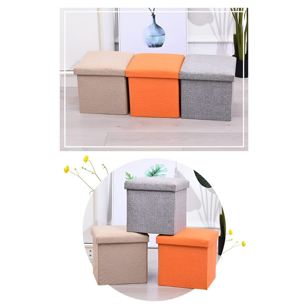 Puff Silla Cubo Organizador Plegable 30X30 Cm-2