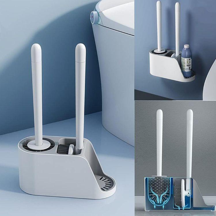 Kit De 2 Cepillo De Limpieza Para Inodoro Con Soporte-2