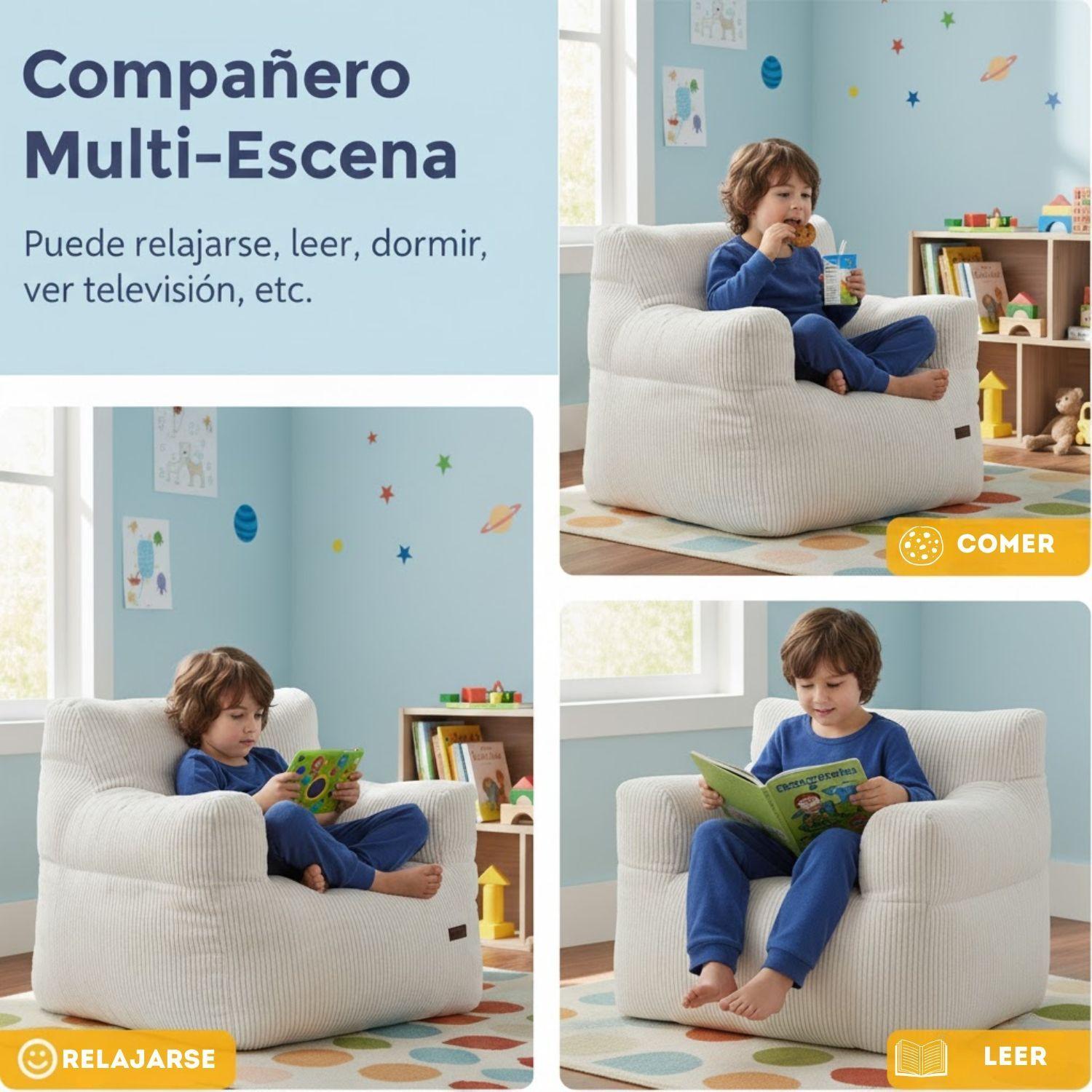 Puff Silla Sillon Infantil Bajo 58x58 Espuma Acolchable-4