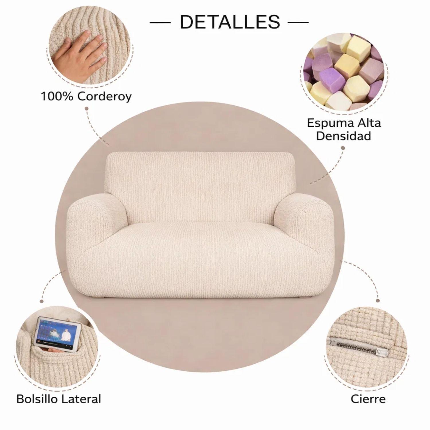 Puff Silla Sillon Infantil Bajo 55x65 Espuma Acolchable-5