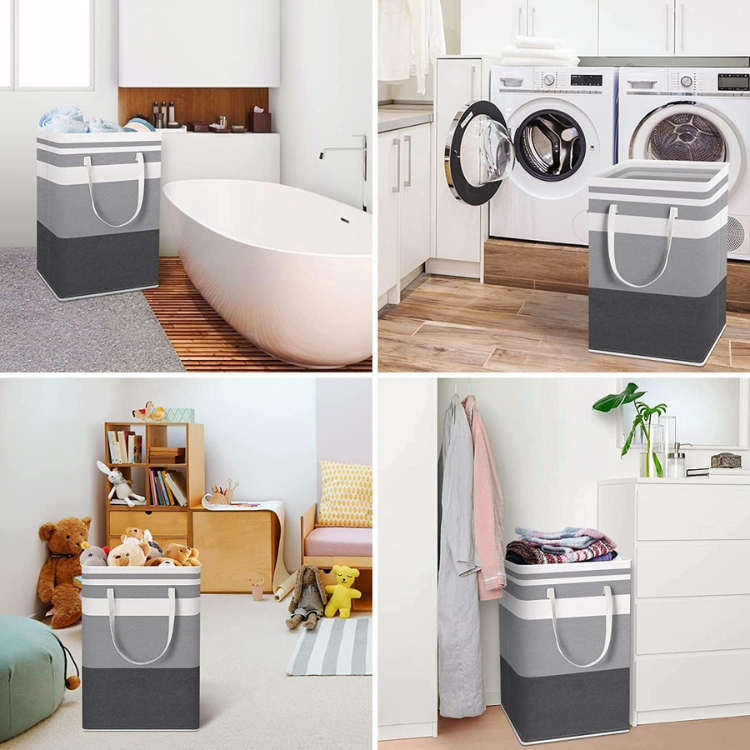 Canasto De Tela Organizador Para Ropa 75L 40x30x62Cm-3