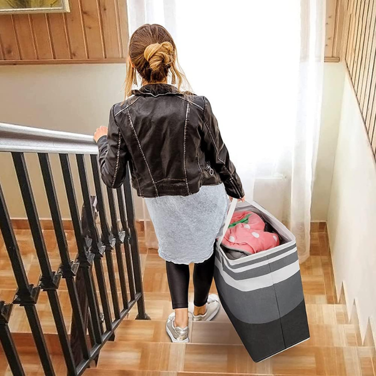 Canasto De Tela Organizador Para Ropa 75L 40x30x62Cm-4