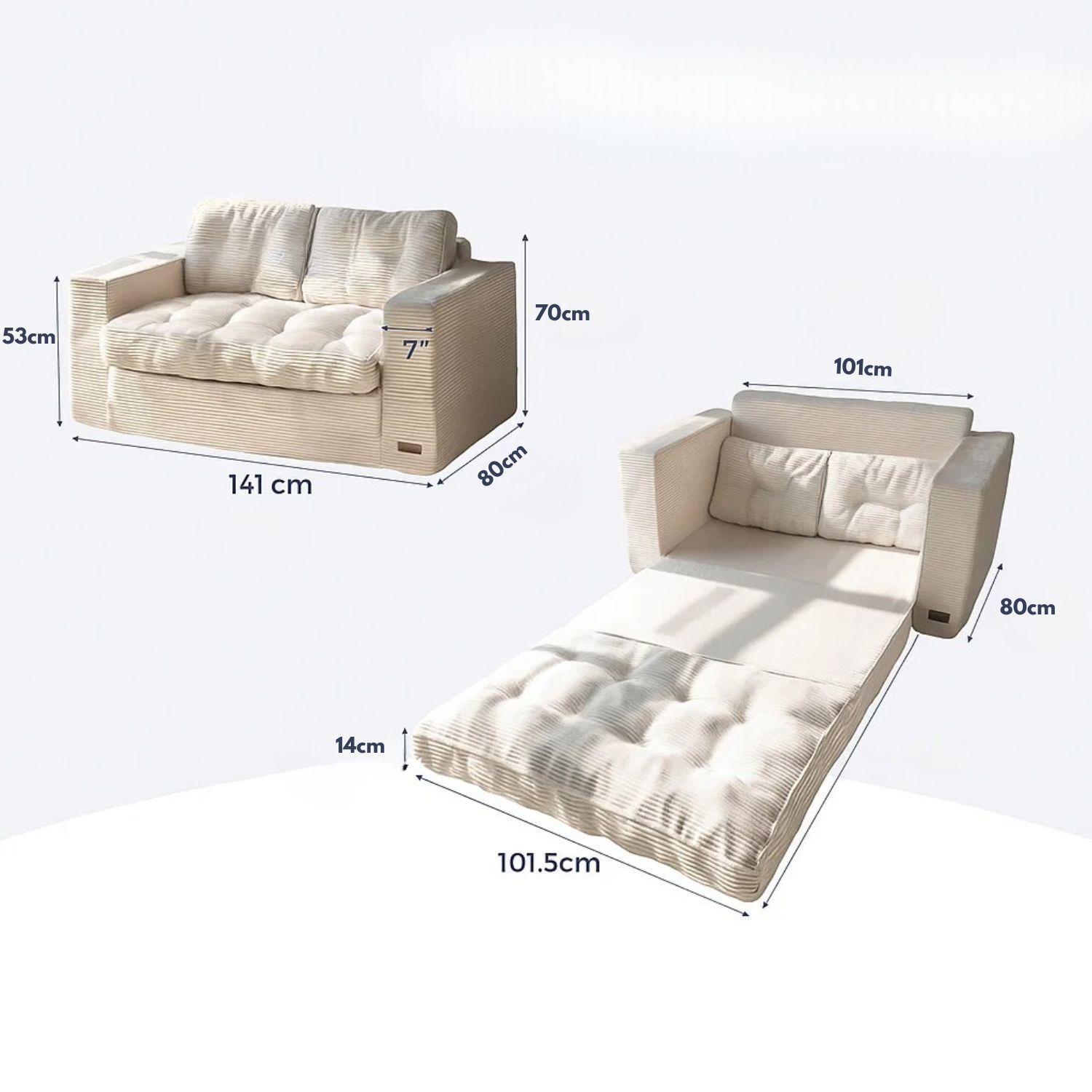 Sofa Cama 2 en 1 Convertible Plegable Espuma Densa-3