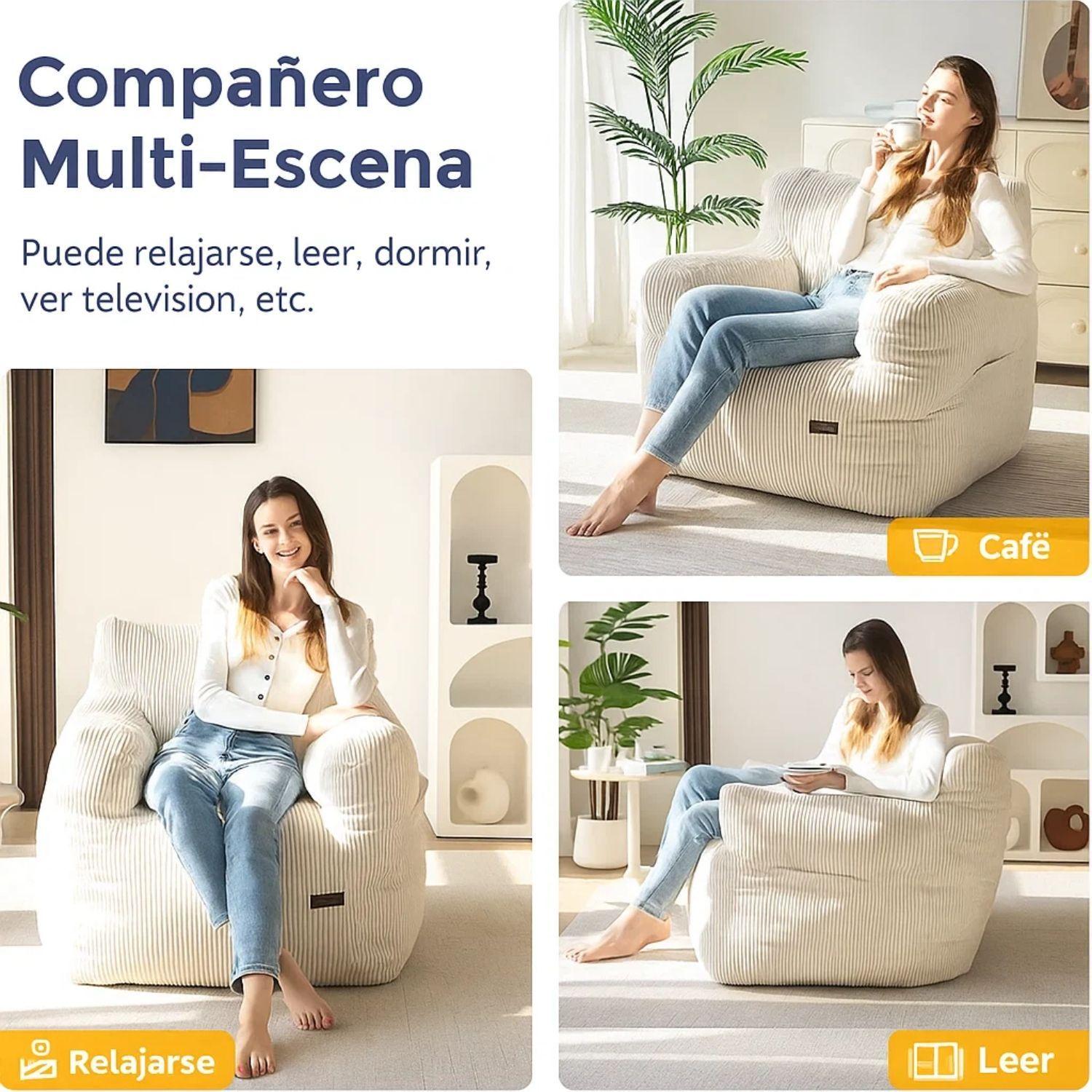 Puff Silla Sillon Individual Bajo 90x95 Espuma Acolchable-2
