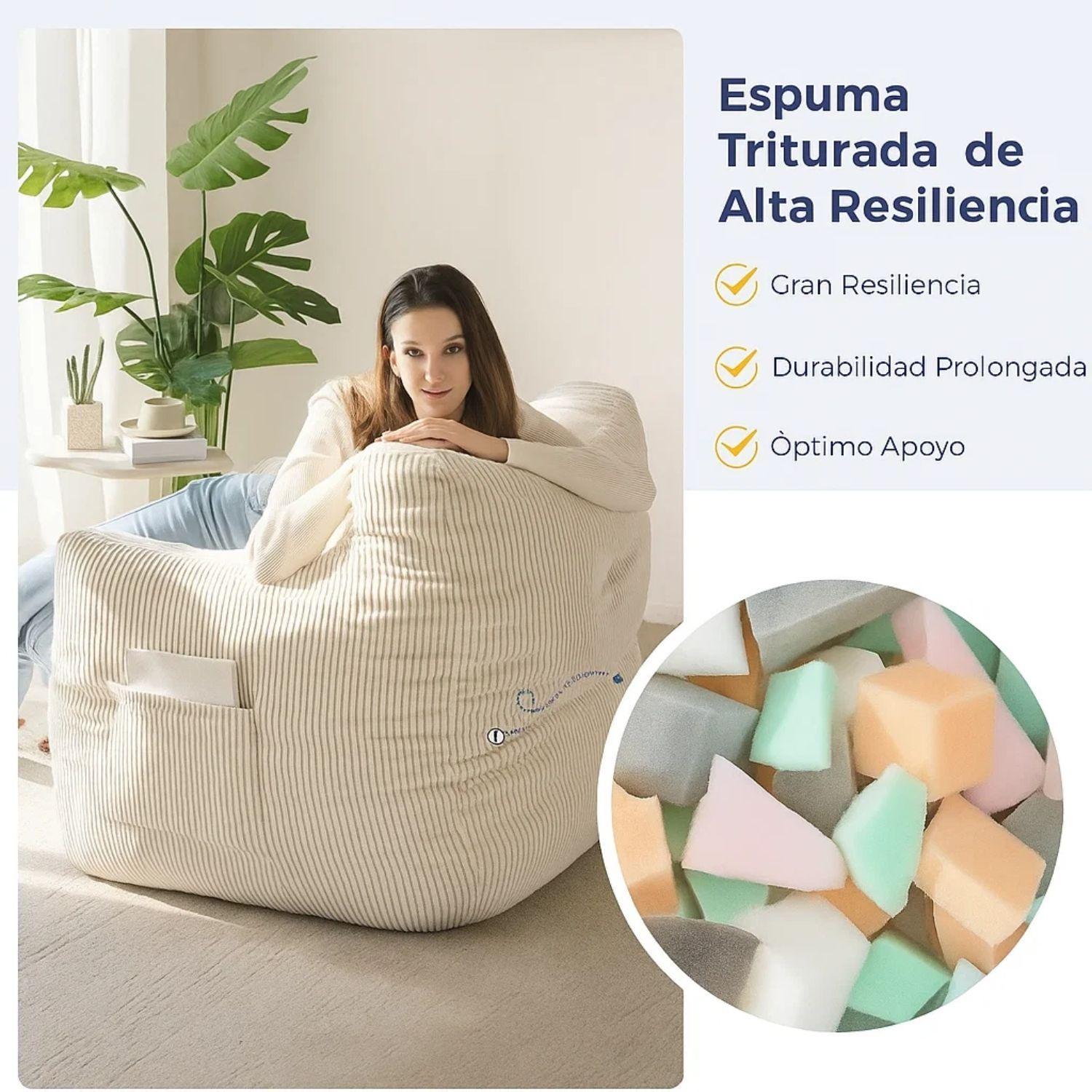 Puff Silla Sillon Individual Bajo 90x95 Espuma Acolchable-3