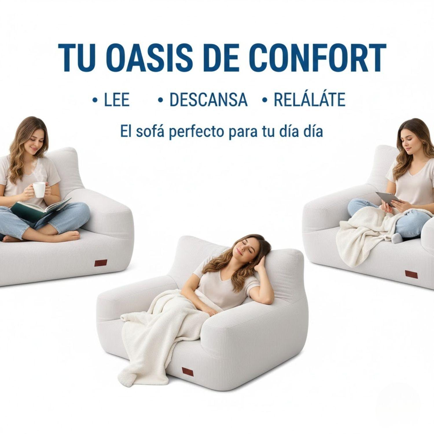 Puff Silla Sillon Individual Bajo 90x95 Espuma Acolchable-3