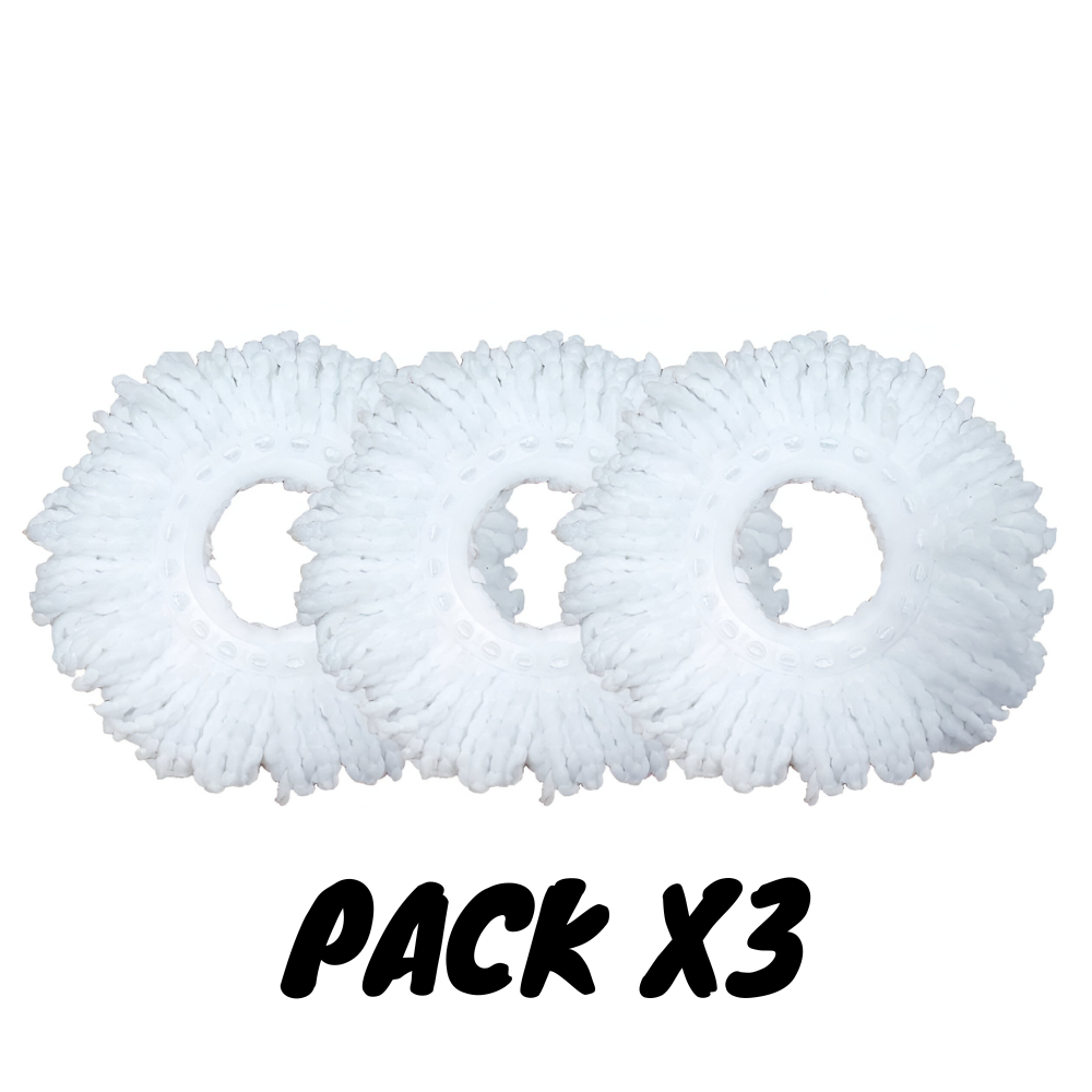 Pack 3 Repuestos Cabezal Mopa Giratoria 360 Trapeador -4