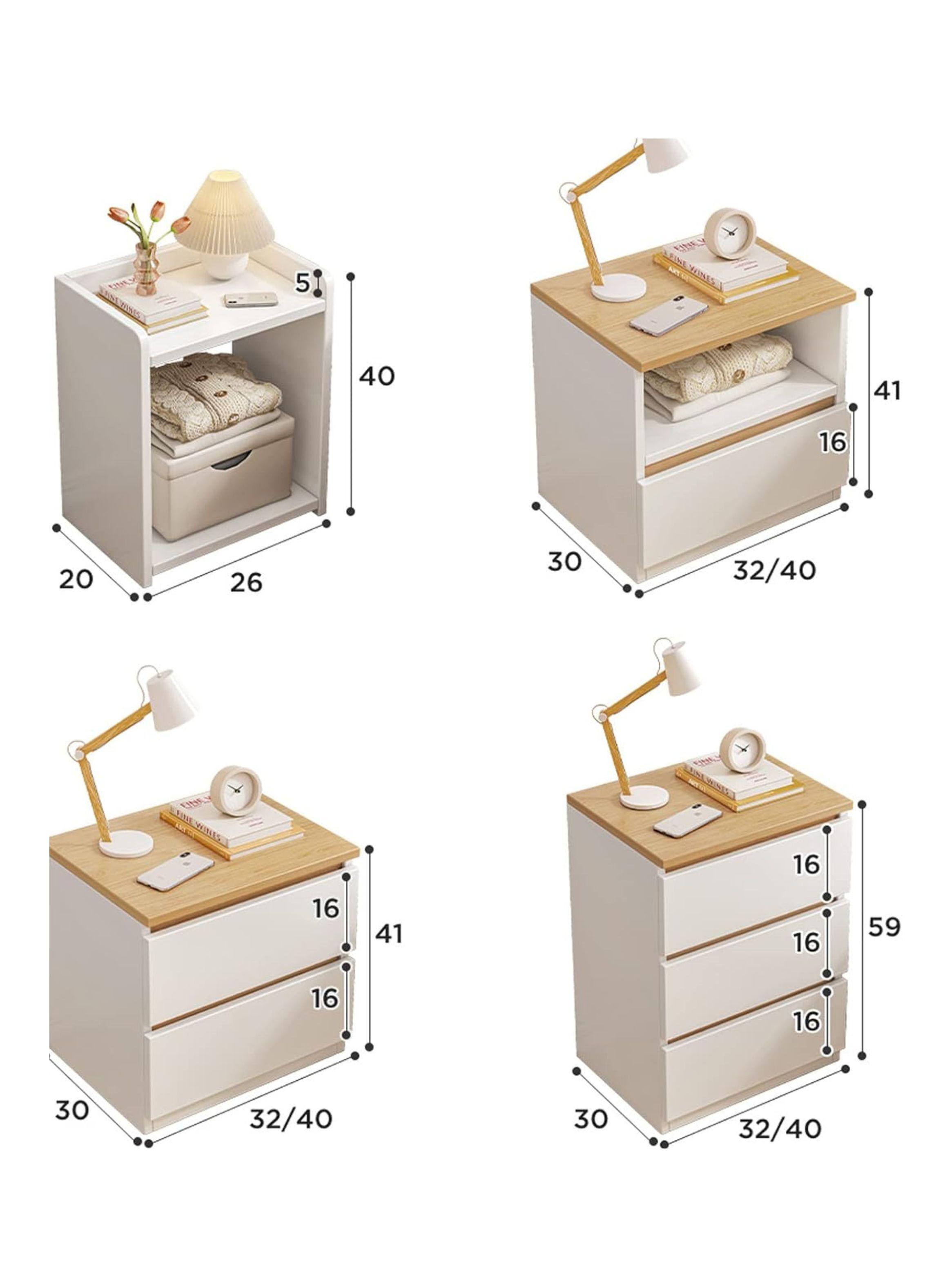 Pack 2 Velador Doble Cajón Estilo Nórdico 41*30*32cm-2