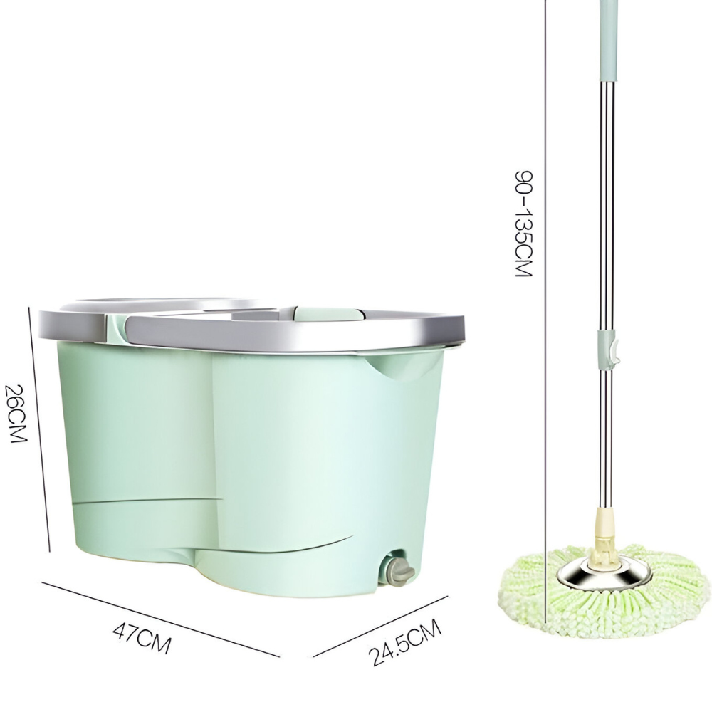 Mopa Trapeador Fregona Giratoria 360 Verde-2