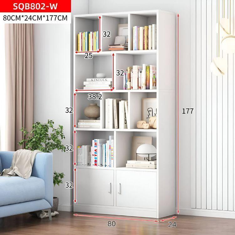 Estantería Librero 5 Niveles Para Dormitorio 80x24x178 Blanco-4