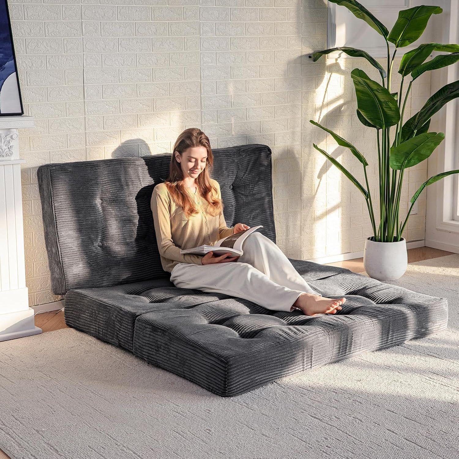 Colchon De Suelo Sofa Colchoneta Plegable De Tres Piezas-2