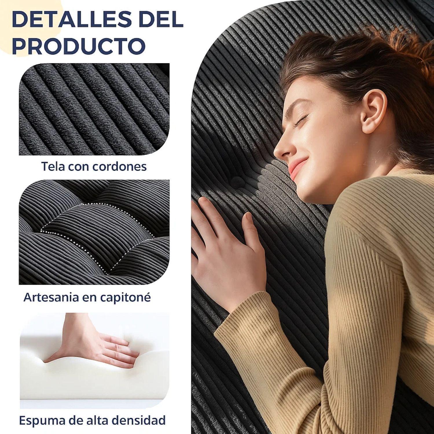 Colchon De Suelo Sofa Colchoneta Plegable De Tres Piezas-3