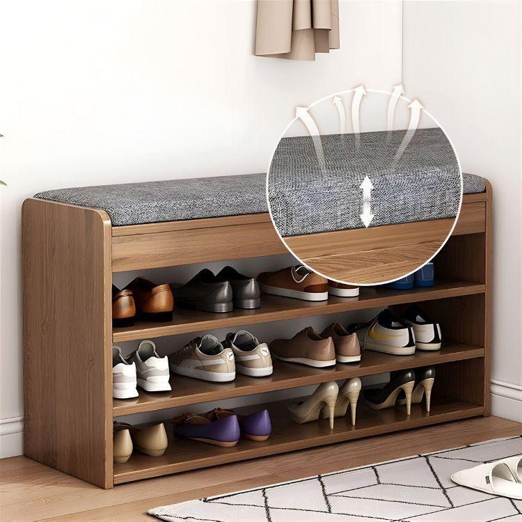 Zapatero Madera Con Asiento 2 Niveles 80x24x50-3