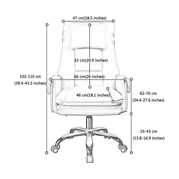 Silla Para Pc Ejecutiva De Cuero Con Reposapiés Ergonómico-2