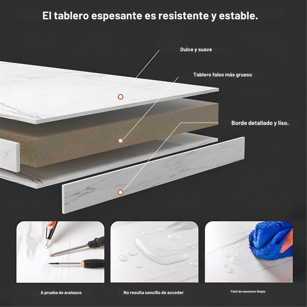 Mesa De Centro Para Living Con 2 Niveles 100x50x40 Gris-6