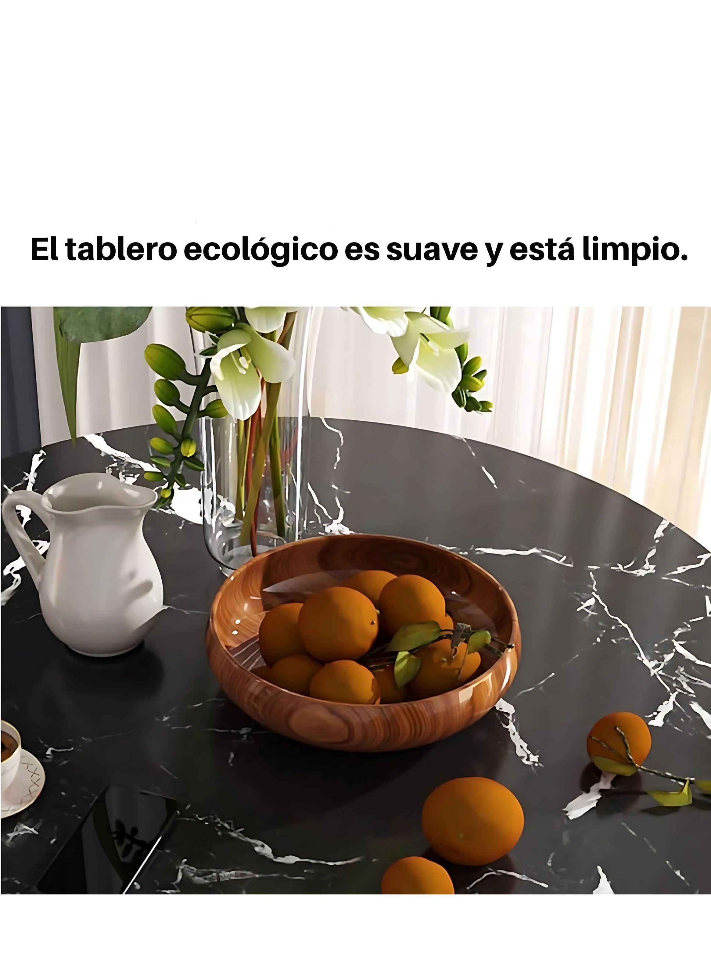 Mesa De Centro Redonda 60*60*52 Mármol Negro-2