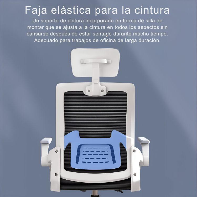Silla Oficina Con Cabecero Ergonómico Malla Mesh Home Office-2