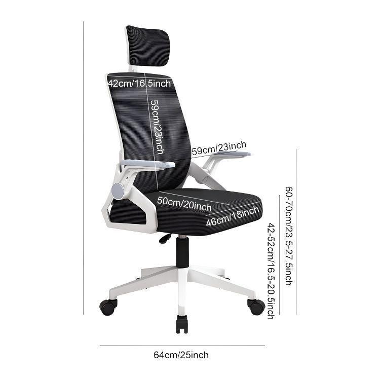 Silla Oficina Con Cabecero Ergonómico Malla Mesh Home Office-3
