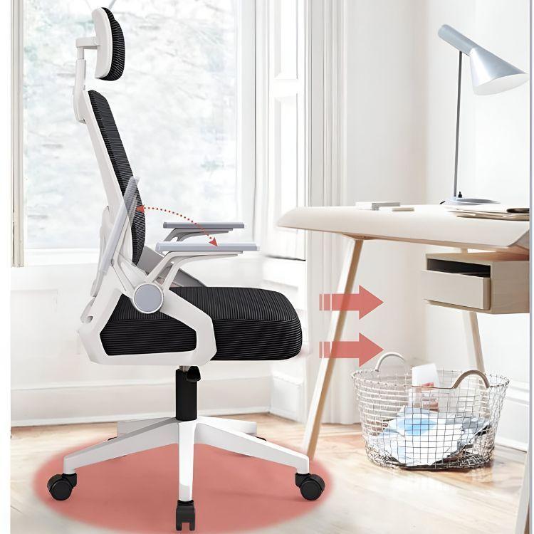 Silla Oficina Con Cabecero Ergonómico Malla Mesh Home Office-4
