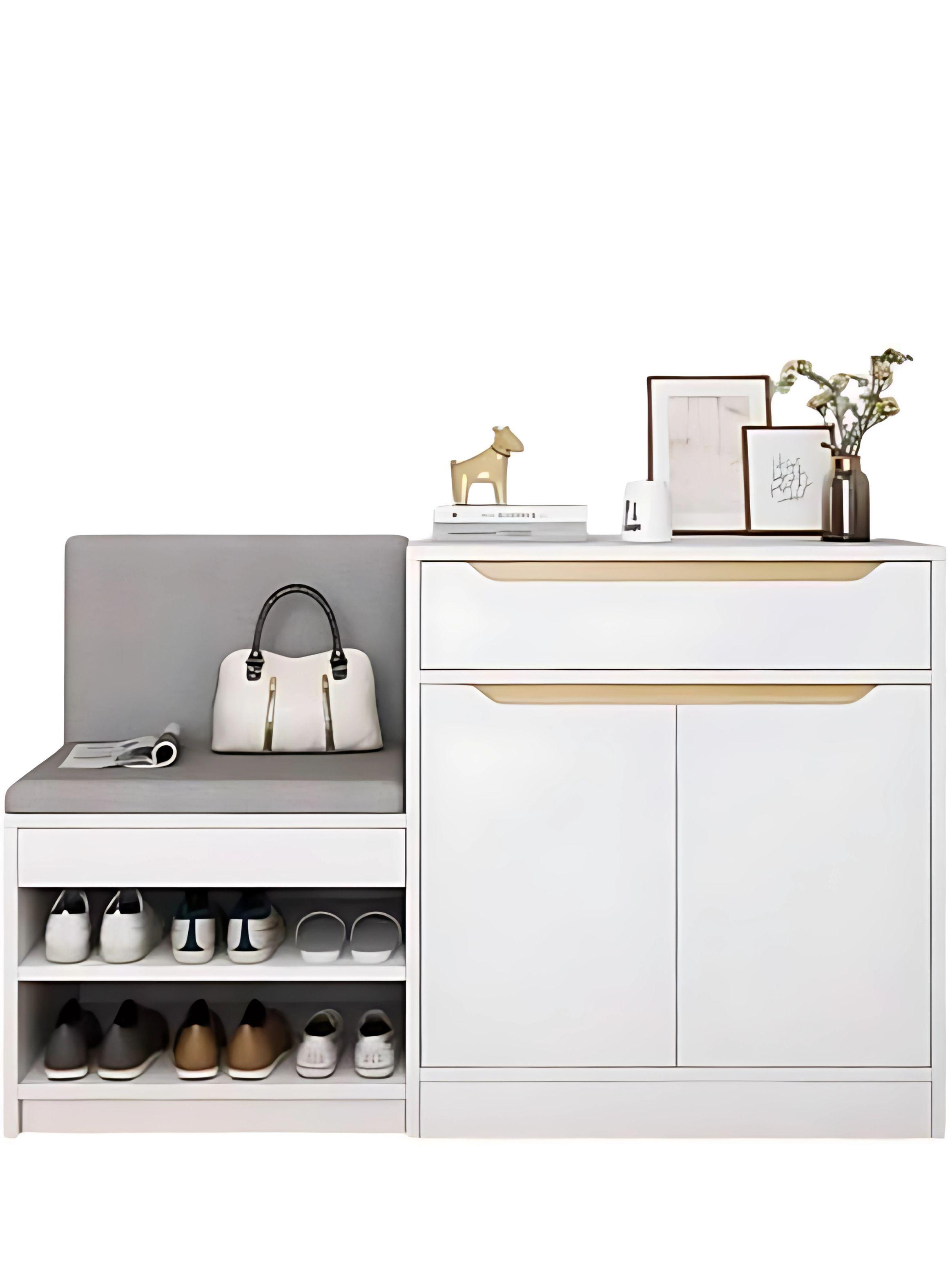 Zapatero Integrado Con Armario De 1 Cajón 110x30x75cm-1