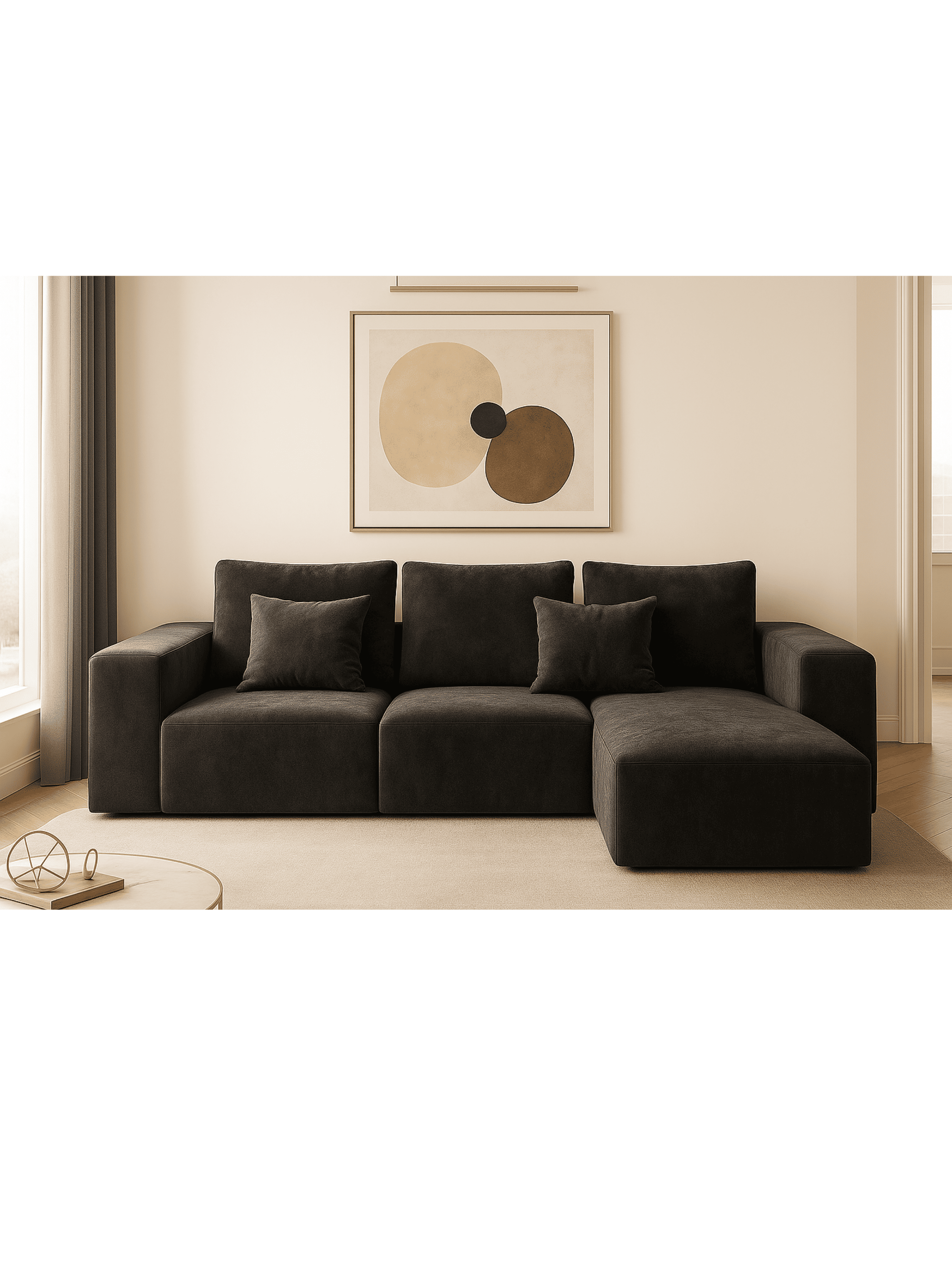 Seccional Modular Nantes Felpa gris Oscuro-2