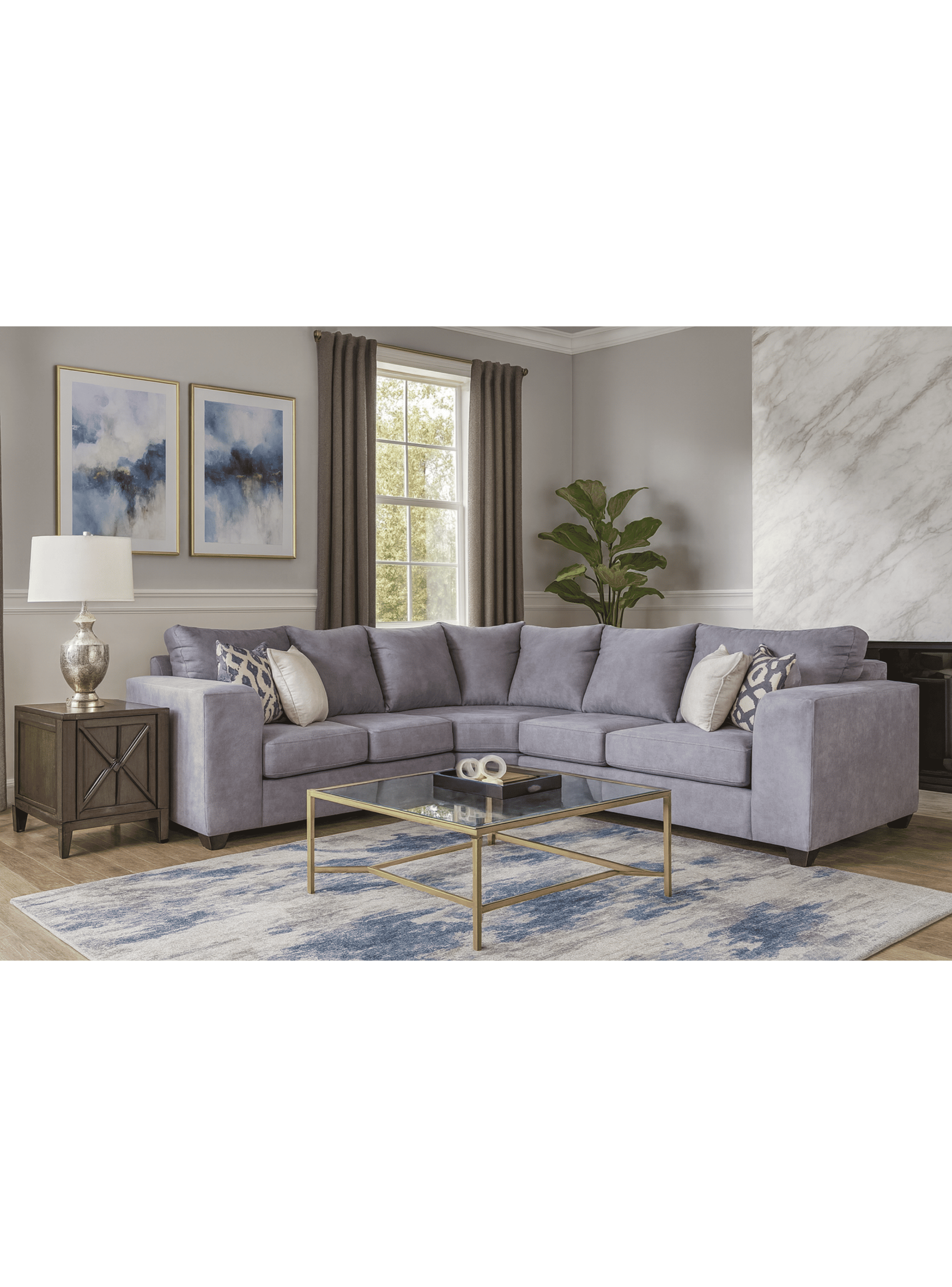 Seccional Bellagio Felpa gris-2