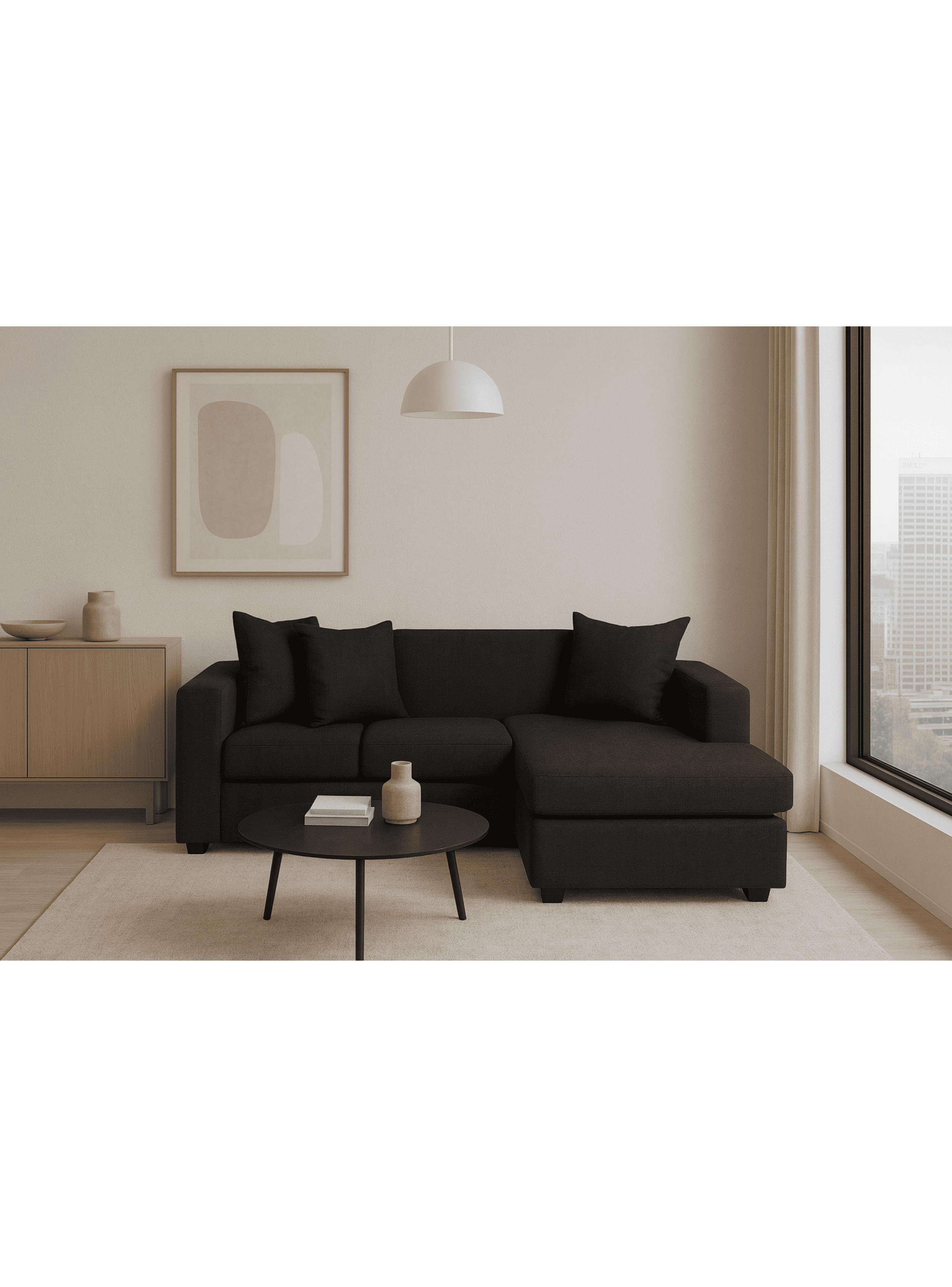 Seccional Noir Lino Gris Oscuro-2