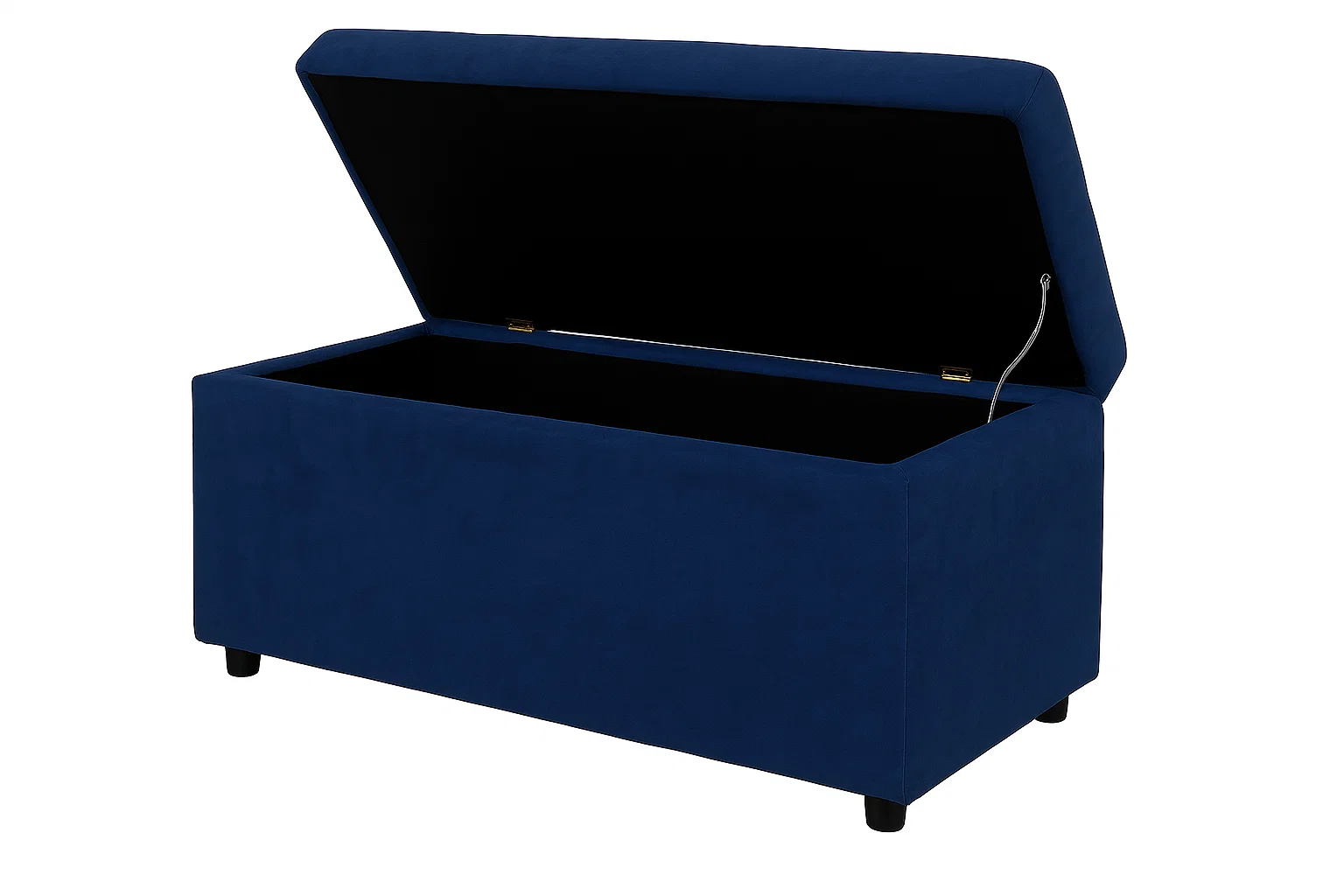 Banqueta Baul Azur Luxe Felpa Azul-1