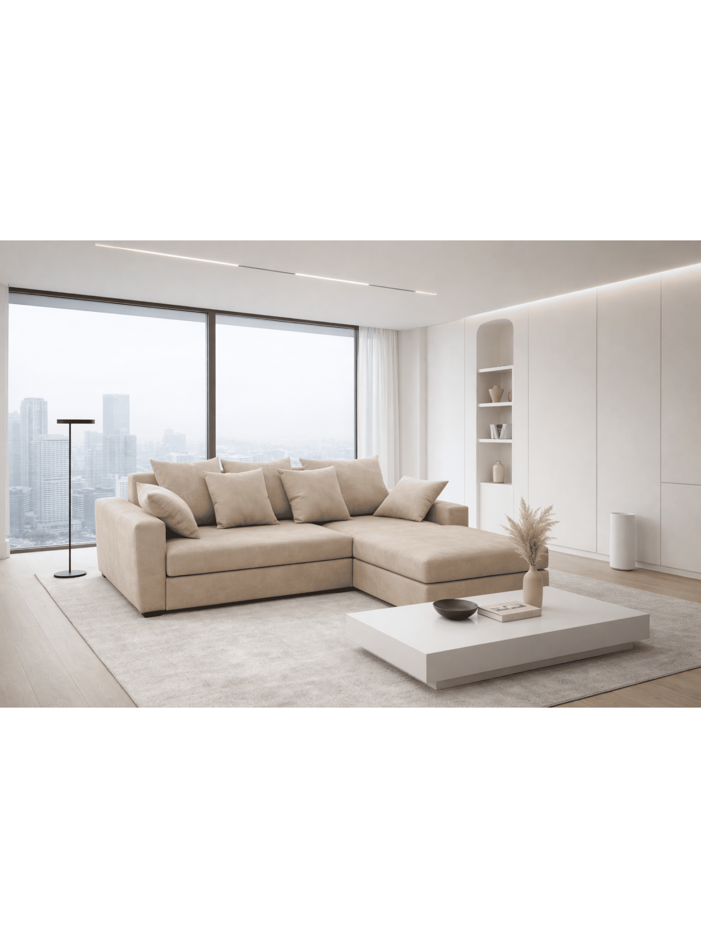 Seccional Torino Felpa Beige-2
