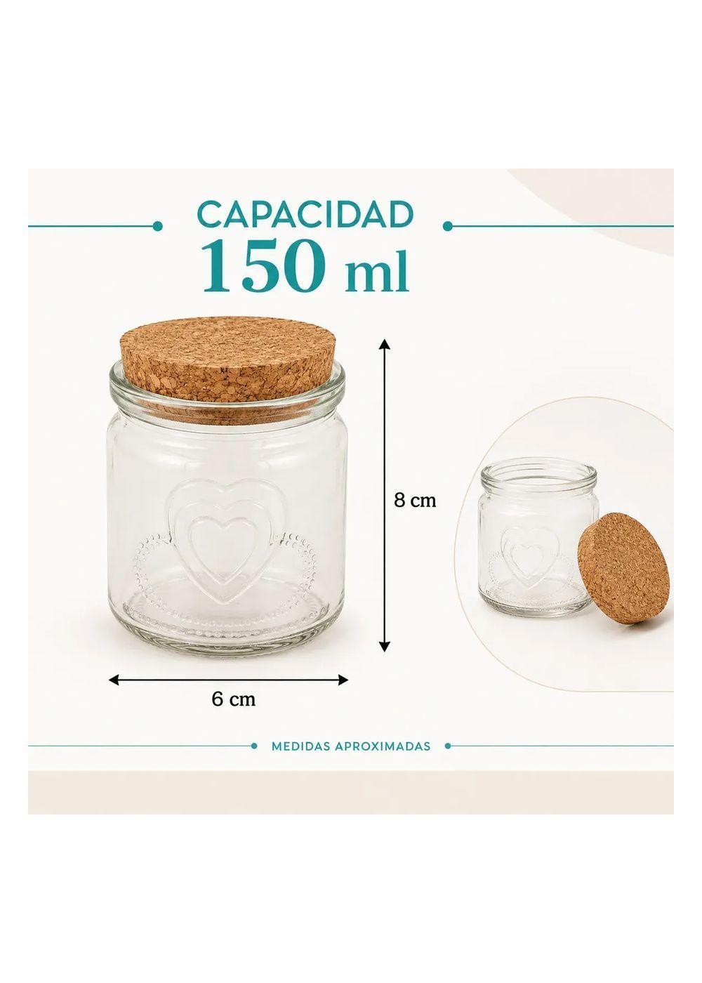 Pack 12 Frascos Vidrio 150 ml Coraz n y Corcho-1