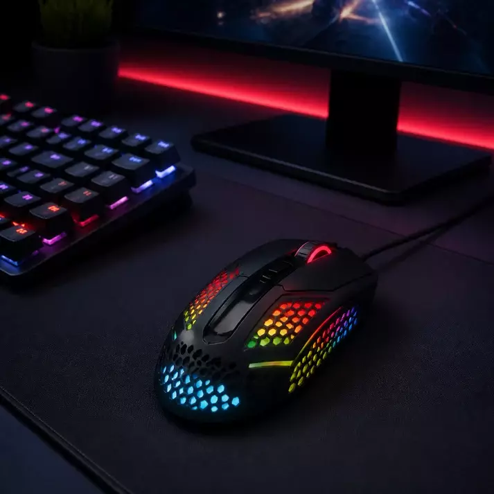 Mouse Gamer Al mbrico USB con Iluminaci n RGB Negro-2